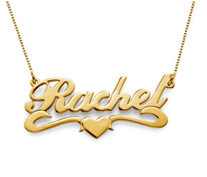 MIDDLE HEART NAME NECKLACE